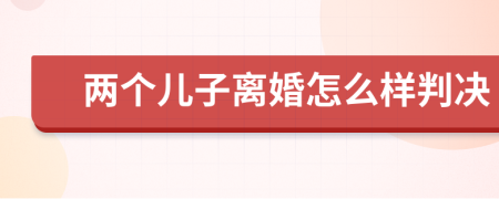 两个儿子离婚怎么样判决