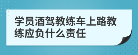 学员酒驾教练车上路教练应负什么责任