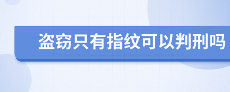 盗窃只有指纹可以判刑吗