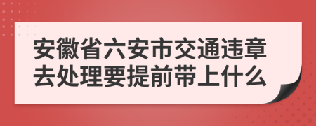 安徽省六安市交通违章去处理要提前带上什么