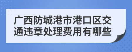 广西防城港市港口区交通违章处理费用有哪些