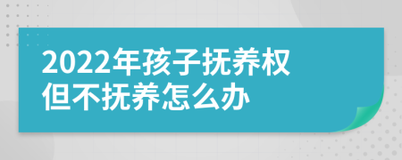 2022年孩子抚养权但不抚养怎么办