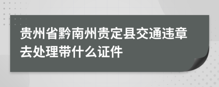 贵州省黔南州贵定县交通违章去处理带什么证件