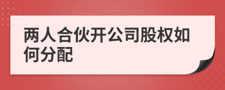 两人合伙开公司股权如何分配