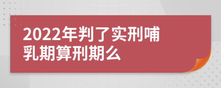 2022年判了实刑哺乳期算刑期么