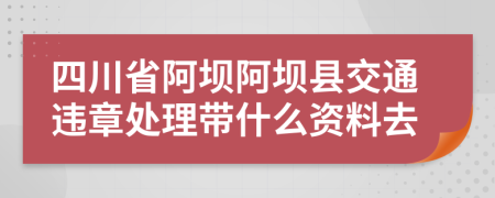 四川省阿坝阿坝县交通违章处理带什么资料去