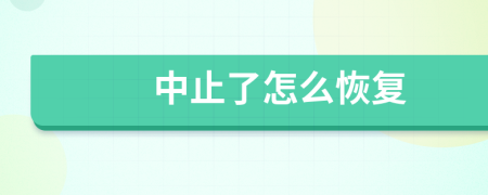 中止了怎么恢复