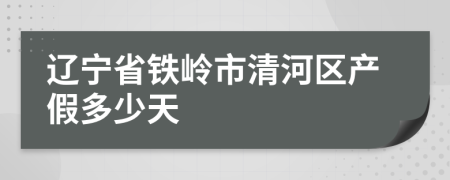 辽宁省铁岭市清河区产假多少天