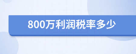 800万利润税率多少