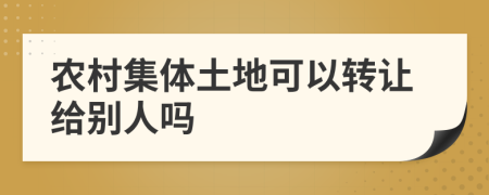 农村集体土地可以转让给别人吗