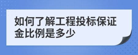 如何了解工程投标保证金比例是多少