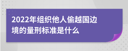 2022年组织他人偷越国边境的量刑标准是什么