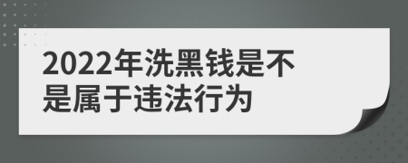 2022年洗黑钱是不是属于违法行为