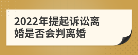 2022年提起诉讼离婚是否会判离婚