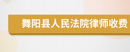 舞阳县人民法院律师收费