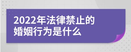 2022年法律禁止的婚姻行为是什么