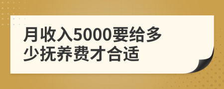 月收入5000要给多少抚养费才合适