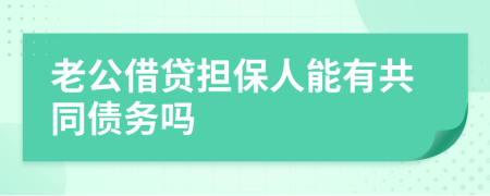 老公借贷担保人能有共同债务吗