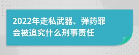 2022年走私武器、弹药罪会被追究什么刑事责任