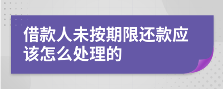 借款人未按期限还款应该怎么处理的