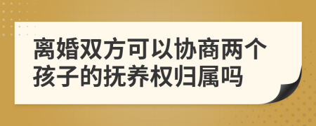 离婚双方可以协商两个孩子的抚养权归属吗