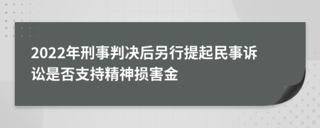 2022年刑事判决后另行提起民事诉讼是否支持精神损害金