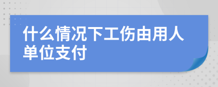 什么情况下工伤由用人单位支付