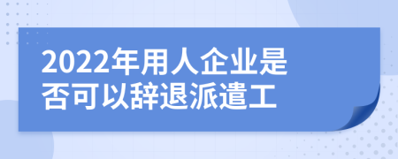 2022年用人企业是否可以辞退派遣工