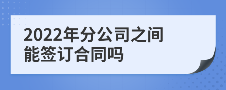 2022年分公司之间能签订合同吗