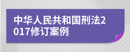 中华人民共和国刑法2017修订案例