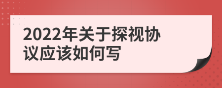 2022年关于探视协议应该如何写