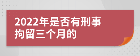 2022年是否有刑事拘留三个月的