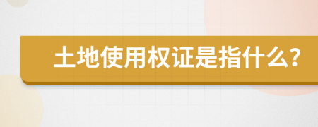 土地使用权证是指什么？