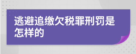 逃避追缴欠税罪刑罚是怎样的