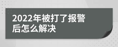 2022年被打了报警后怎么解决