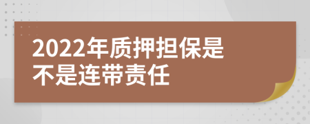 2022年质押担保是不是连带责任