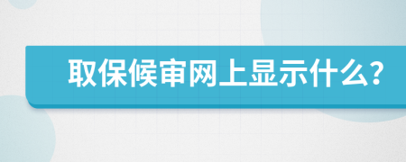 取保候审网上显示什么？