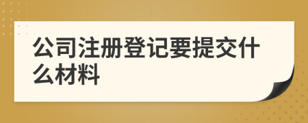 公司注册登记要提交什么材料