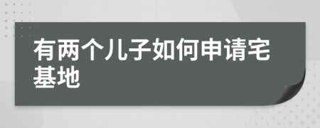 有两个儿子如何申请宅基地