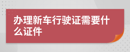 办理新车行驶证需要什么证件