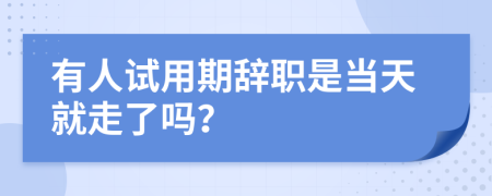 有人试用期辞职是当天就走了吗？