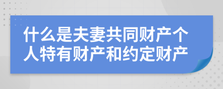 什么是夫妻共同财产个人特有财产和约定财产