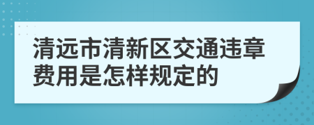 清远市清新区交通违章费用是怎样规定的