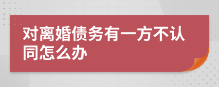 对离婚债务有一方不认同怎么办