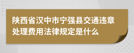 陕西省汉中市宁强县交通违章处理费用法律规定是什么