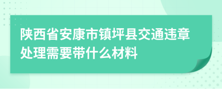 陕西省安康市镇坪县交通违章处理需要带什么材料