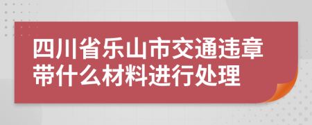 四川省乐山市交通违章带什么材料进行处理