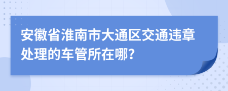 安徽省淮南市大通区交通违章处理的车管所在哪？