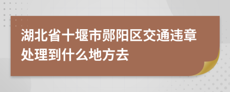 湖北省十堰市郧阳区交通违章处理到什么地方去