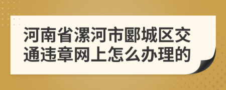 河南省漯河市郾城区交通违章网上怎么办理的